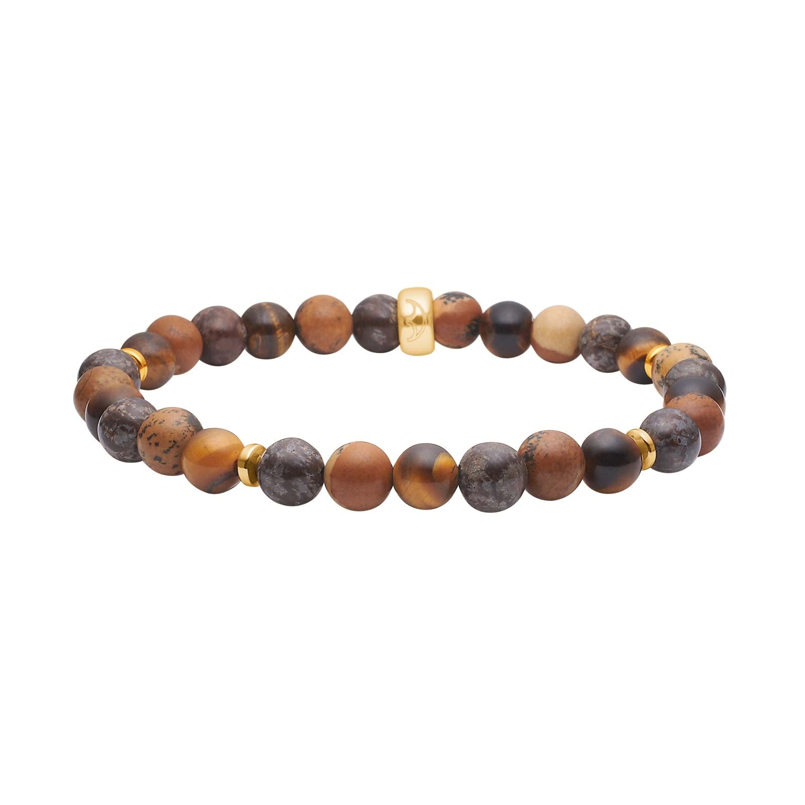 Tiger eye, Jasper, Hematite 6mm Armband