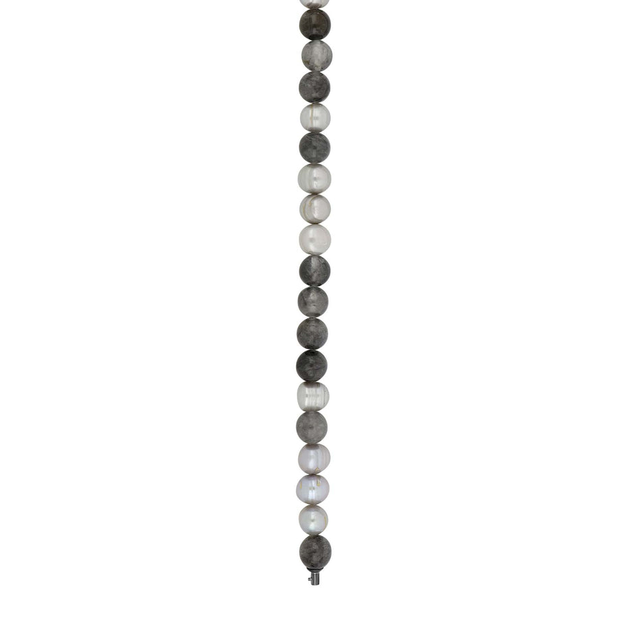 Multi Grau Stein Kette 10mm 45cm