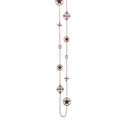Silber Halskette m/cz 90 cm