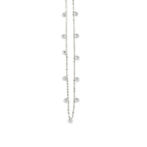 Silber Halskette m/cz 45 cm