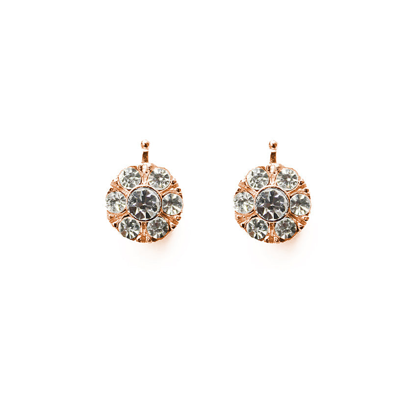System-Einhänger E70, Paar, 10x10mm, Blüte, Pavé, Silber 925