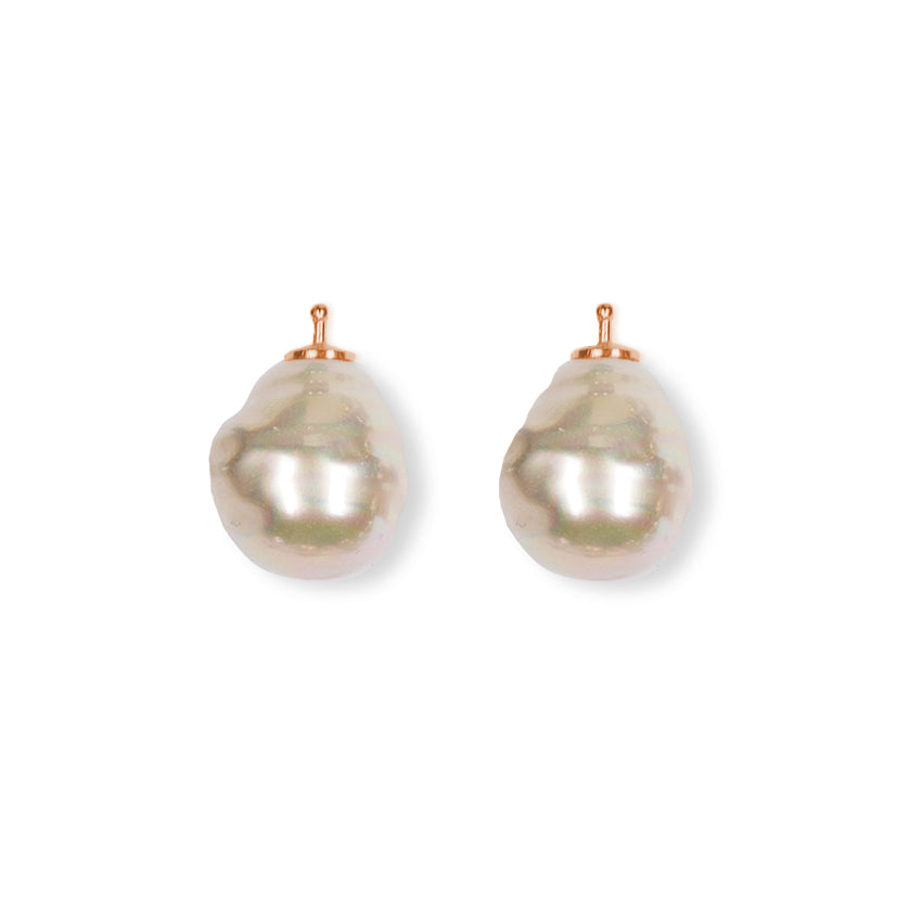 System-Einhänger E12, Paar, 16x14mm, Barockperle